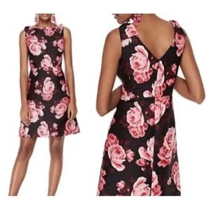 kate spade new york Rambling Rose Floral Fit & Flare Dress Bow Strap Lined SZ 6